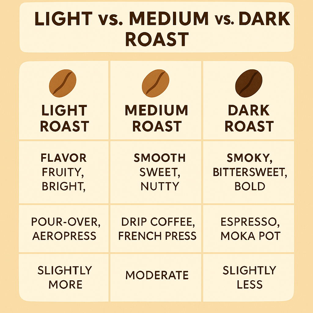 Light, Medium & Dark Roasts: What's the Difference in Your Cup?