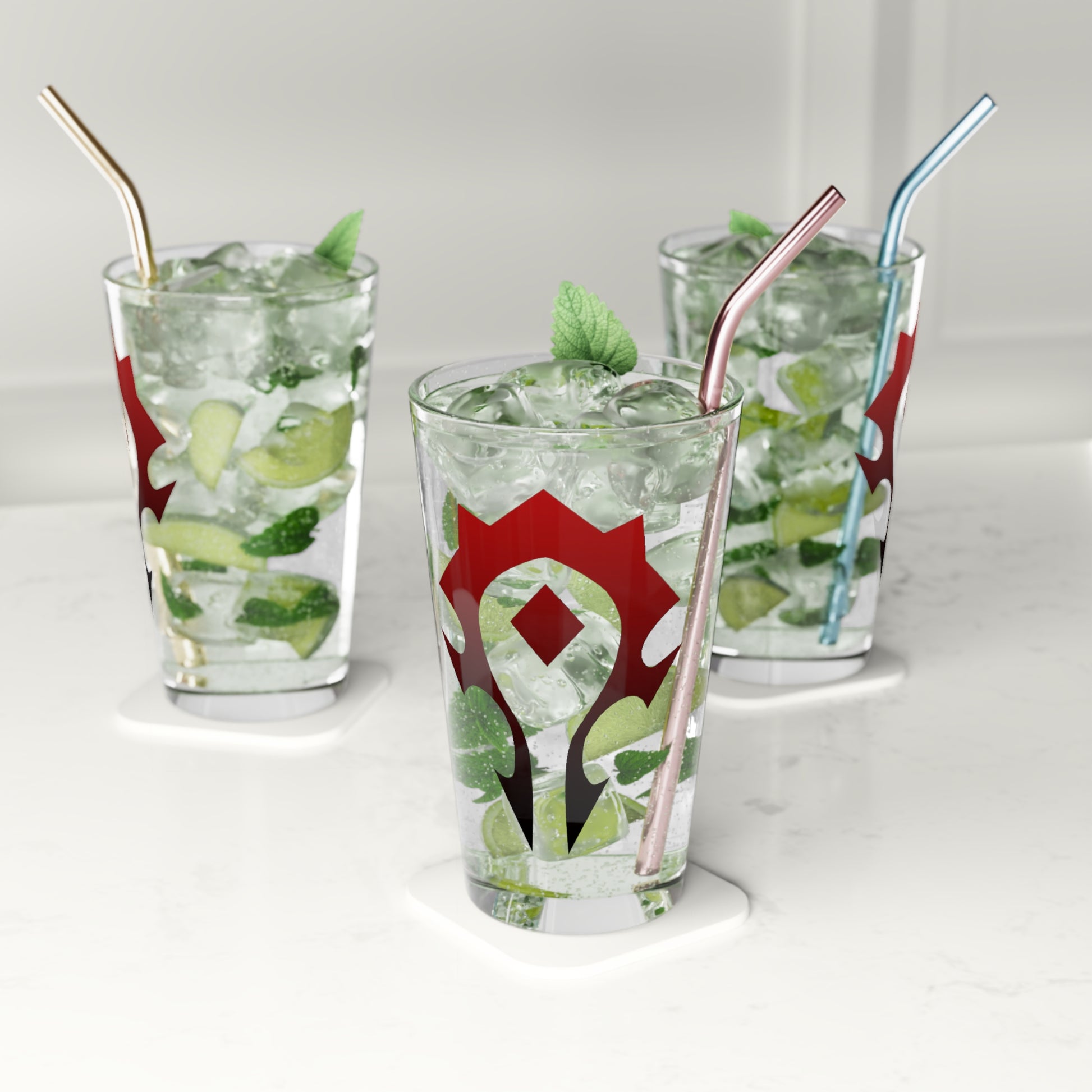 Horde Pint Glass  16 oz | Gamer Barware | Fantasy Faction Gift