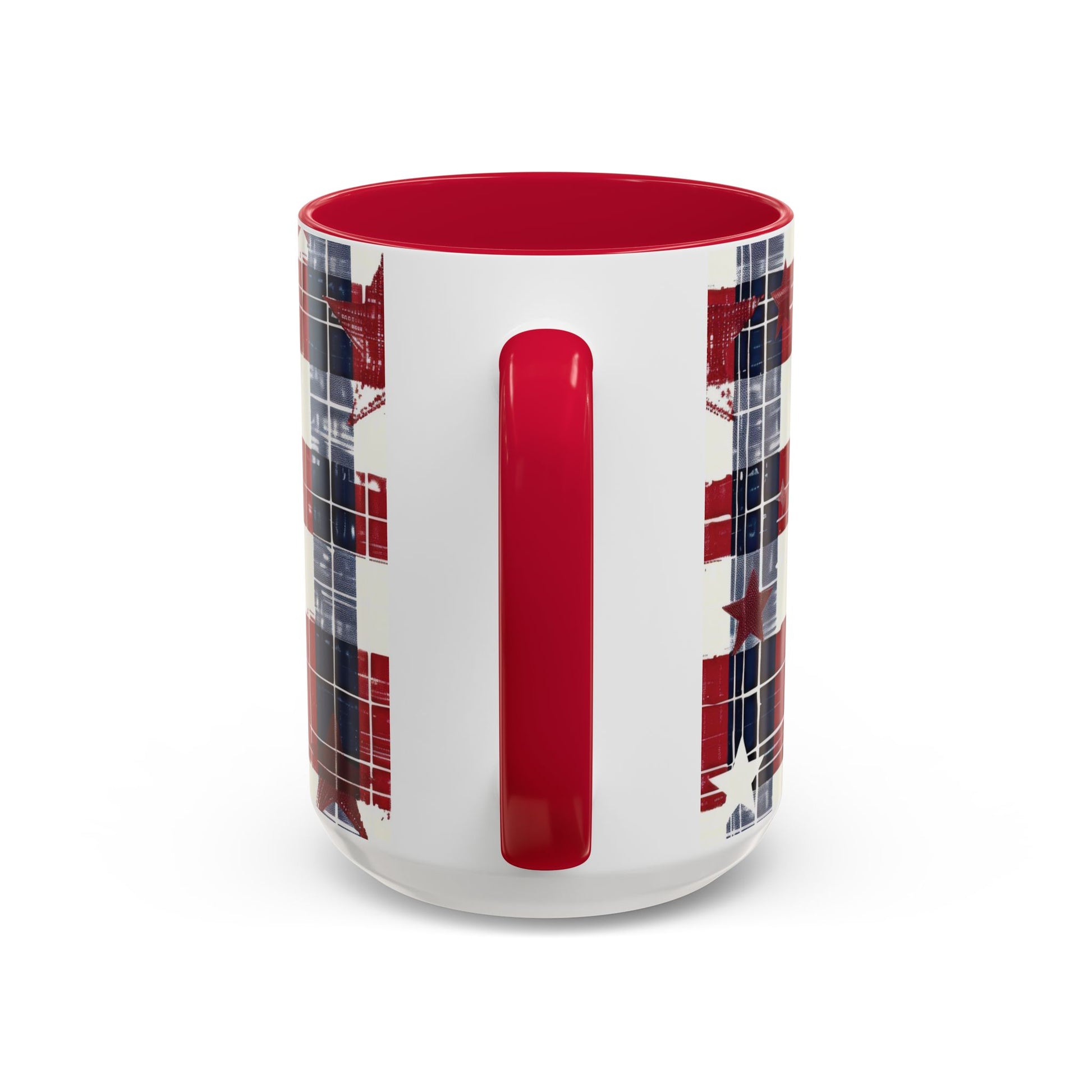 Red, White & Blue Plaid Coffee Mug  2 sizes, 2 colors