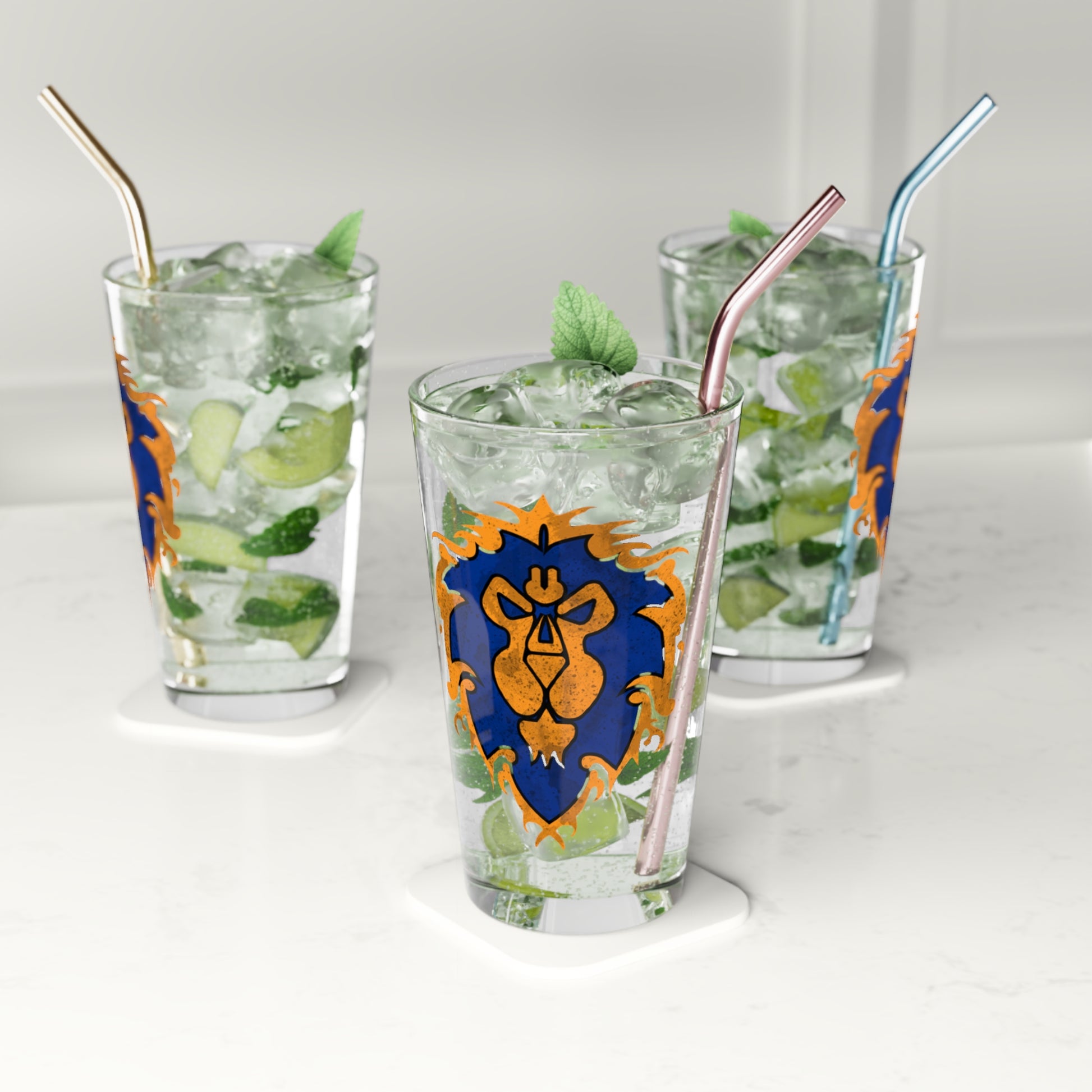 For the Alliance Pint Glass  16 oz | Gamer Barware | Fantasy Faction Gift