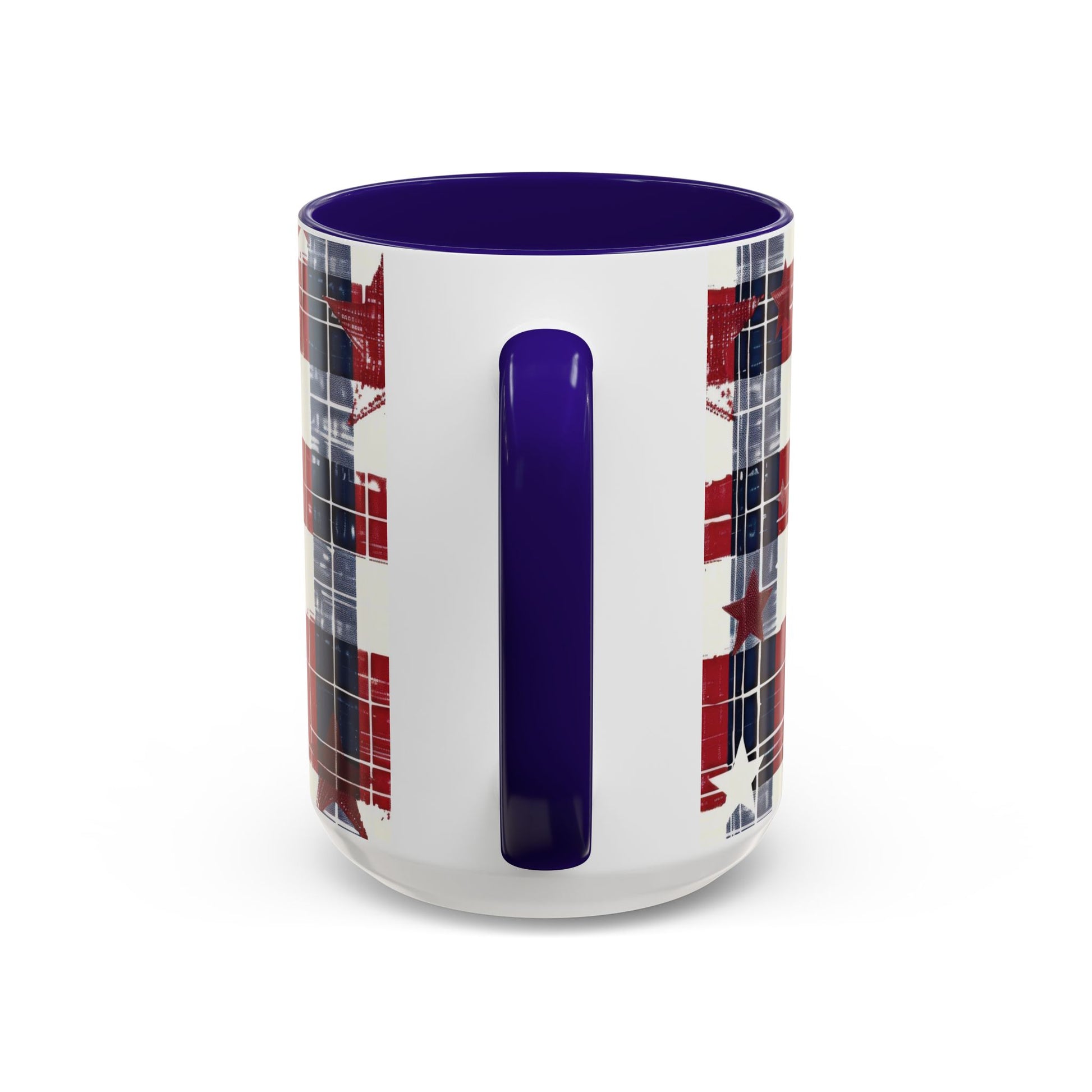 Red, White & Blue Plaid Coffee Mug  2 sizes, 2 colors